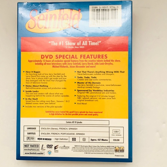 Seinfeld Seasons 1 & 2 with Bonus features - Picture 2 of 5